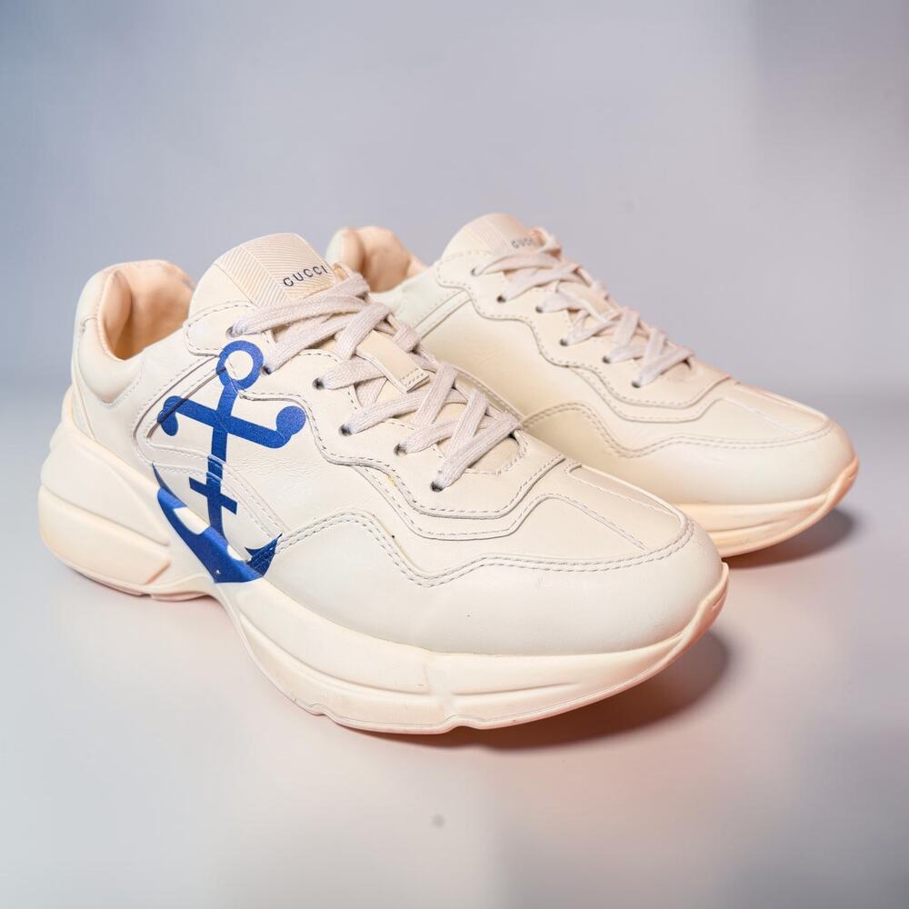 RARE Gucci Rhyton Women 38 US 8 Le Plus Loin Le Plus Serré Ivory Anchor Sneaker